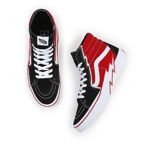 Vans Sk8-HI Bolt Skate Shoe - Black / Racing Red